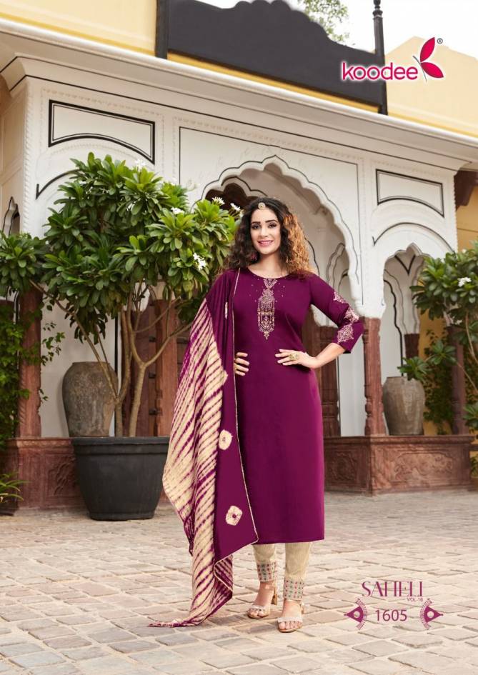 Koodee Saheli 16 Chinon  Ready Made Wholesale Suit Collection